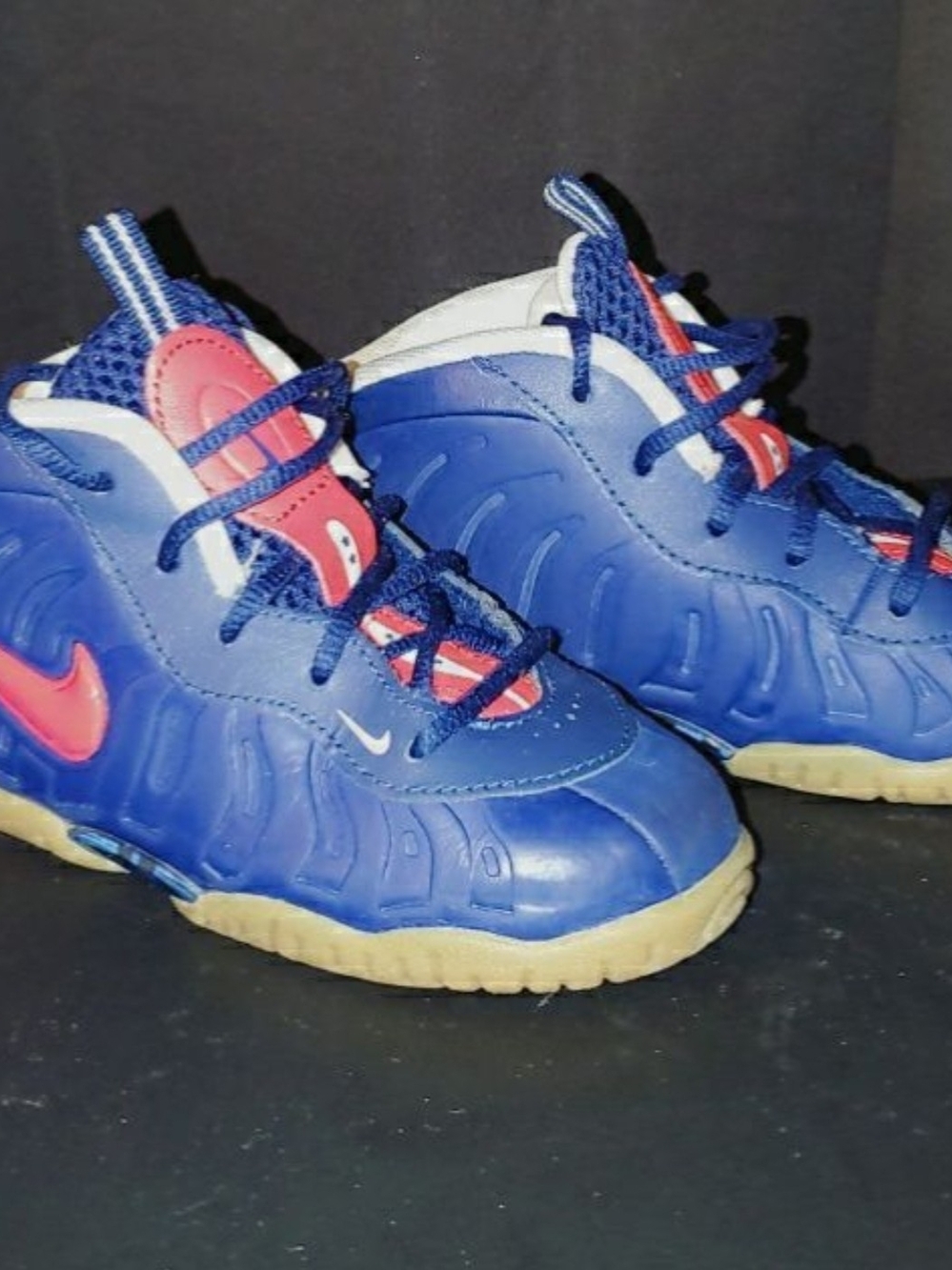 Nike Kids Blue and Red Foamposite-Style Sneakers